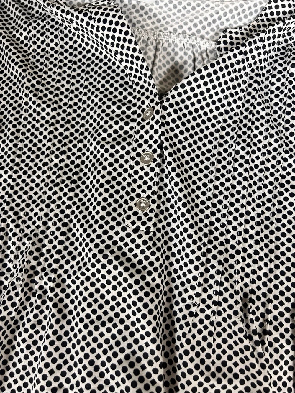 Women’s Medium Black and White Polka Dot Blouse